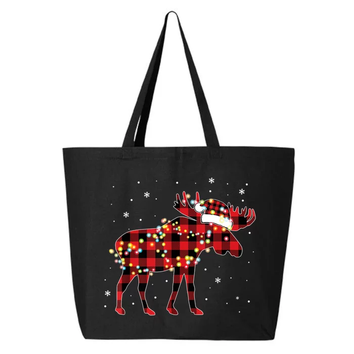 Moose Christmas Red Plaid Buffalo Pajama Matching Gift TShirt 25L Jumbo Tote