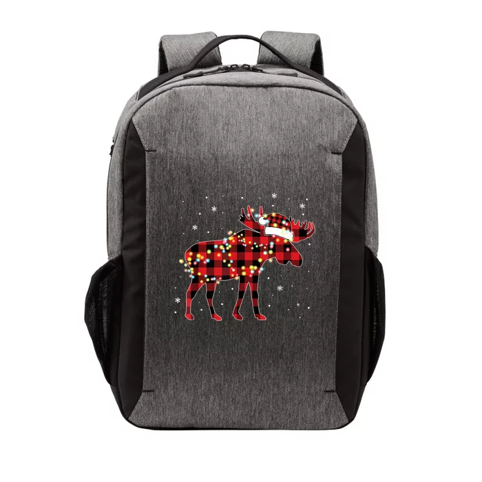 Moose Christmas Red Plaid Buffalo Pajama Matching Gift TShirt Vector Backpack