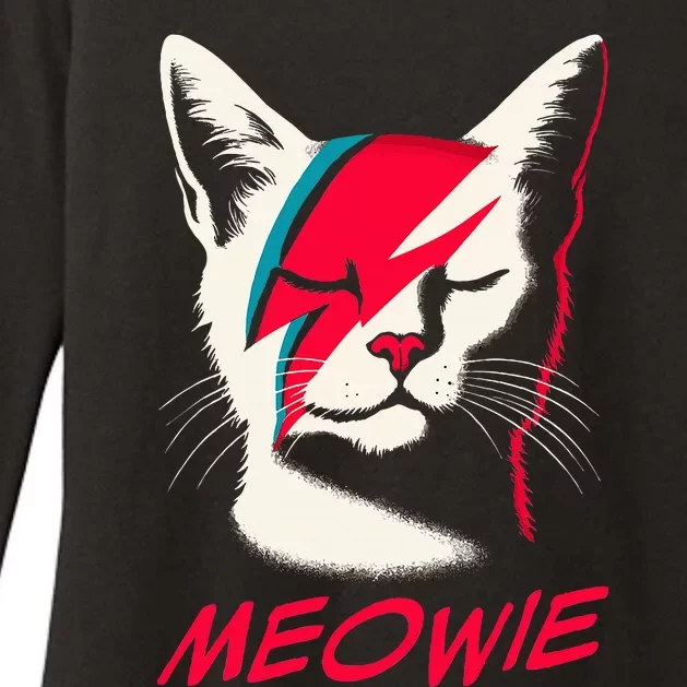 Meowie Cat Rock Music Concert Band Womens CVC Long Sleeve Shirt