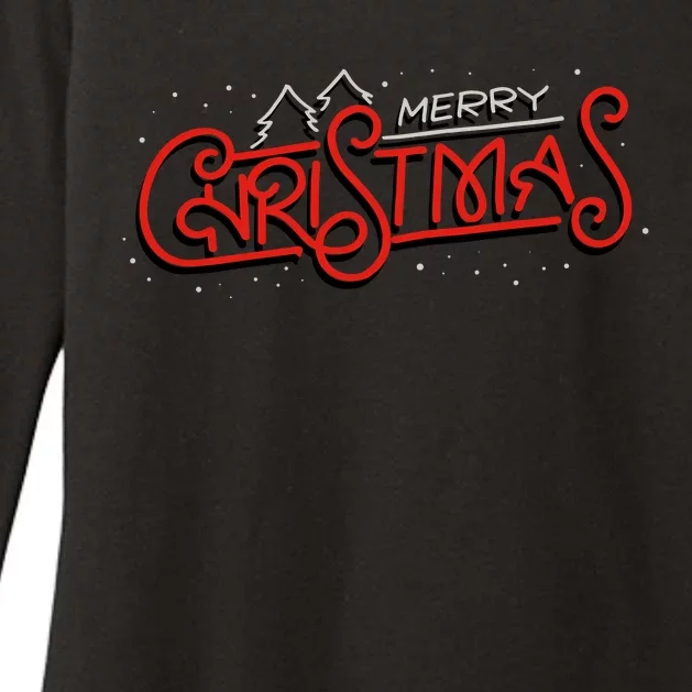 Merry Christmas Retro Womens CVC Long Sleeve Shirt