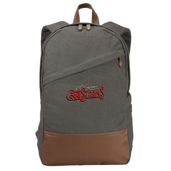 Merry Christmas Retro Cotton Canvas Backpack