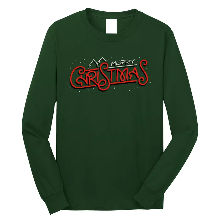 Merry Christmas Retro Long Sleeve Shirt