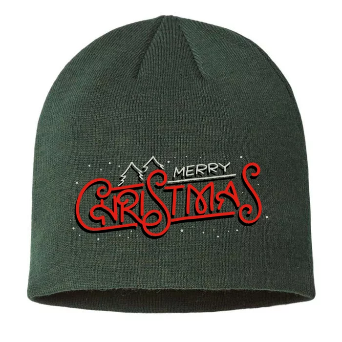 Merry Christmas Retro 8 1/2in Sustainable Knit Beanie