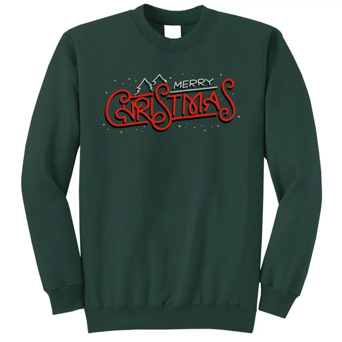 Merry Christmas Retro Tall Sweatshirt