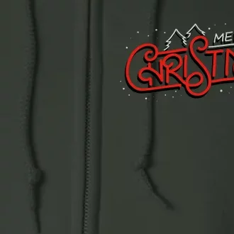 Merry Christmas Retro Full Zip Hoodie