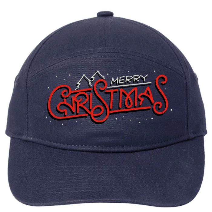 Merry Christmas Retro 7-Panel Snapback Hat