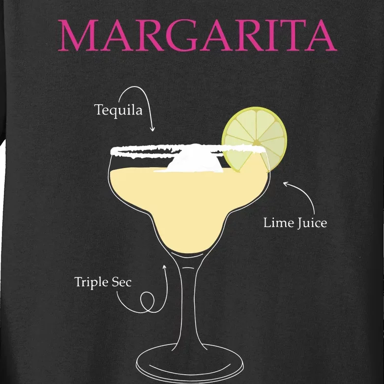 Margarita Cocktail Recipe Kids Long Sleeve Shirt