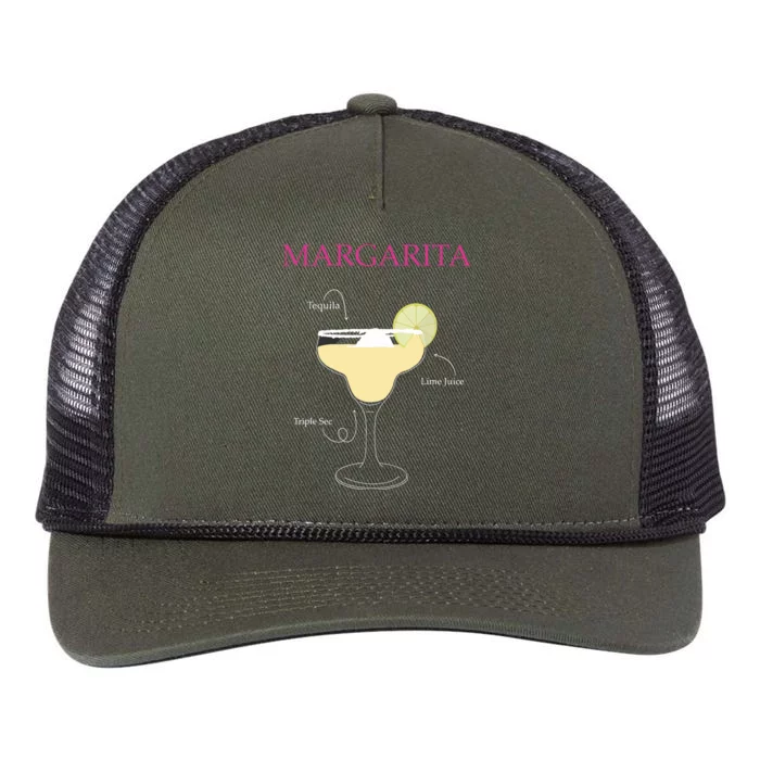 Margarita Cocktail Recipe Retro Rope Trucker Hat Cap