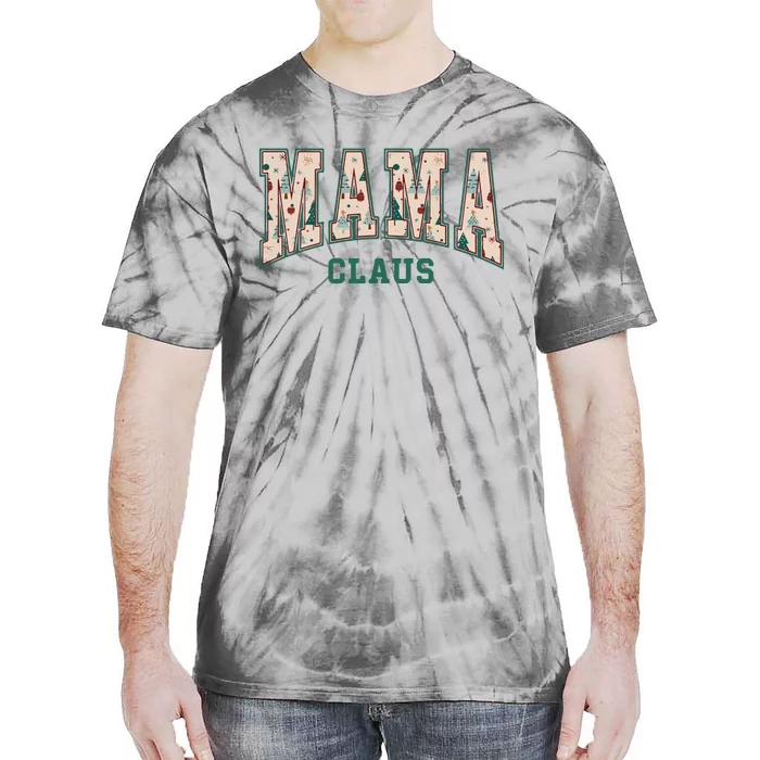 Mama Claus Retro Christmas Tie-Dye T-Shirt