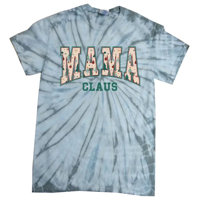 Mama Claus Retro Christmas Tie-Dye T-Shirt