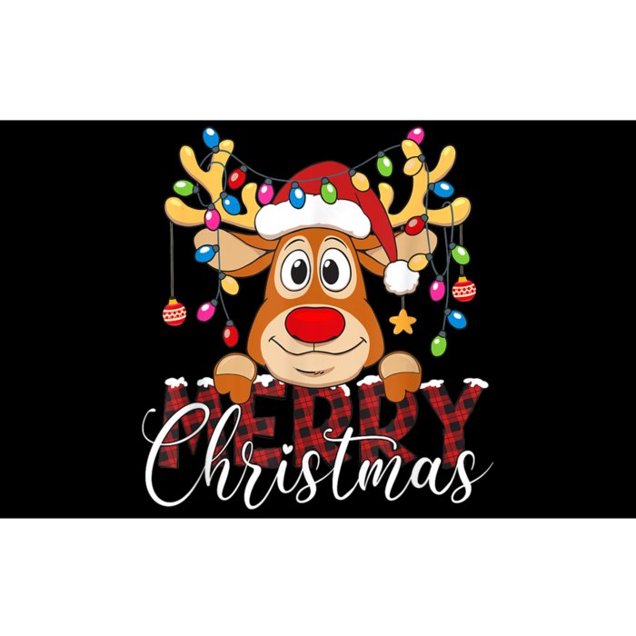 Merry Christmas Reindeer Xmas Family Pajamas Buffalo Plaid Bumper Sticker