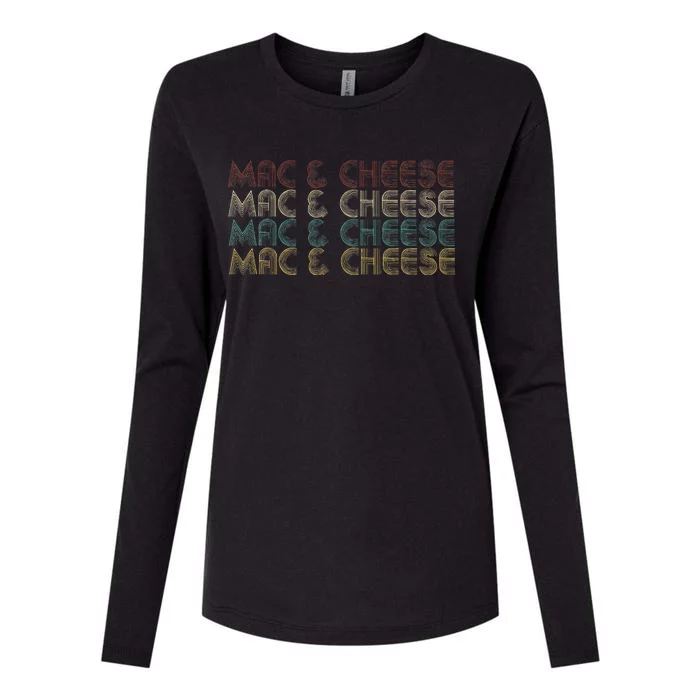 Mac & Cheese Retro Womens Cotton Relaxed Long Sleeve T-Shirt