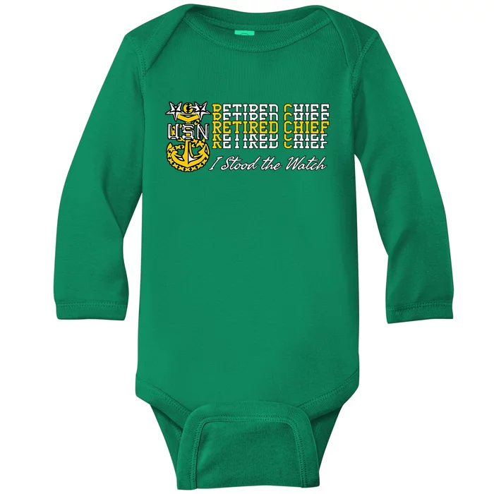 Master Chief Retired I Stood The Watch Baby Long Sleeve Bodysuit