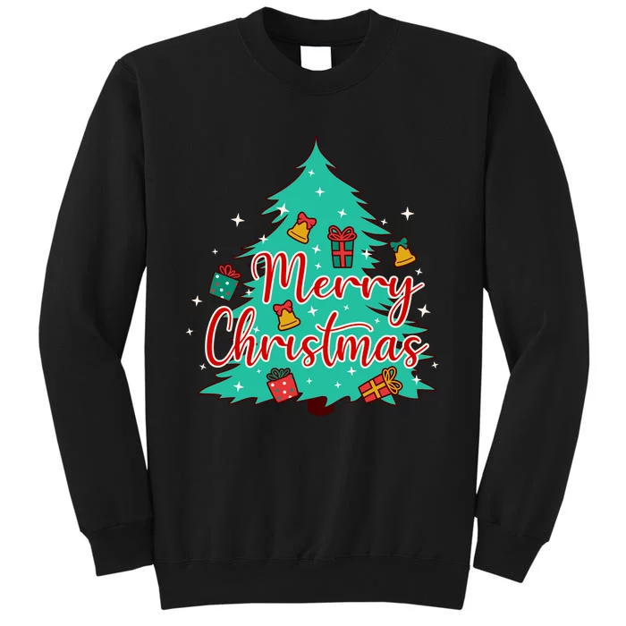 Merry Christmas Retro Christmas Tree Santa Claus Xmas Goodies Groovy Plus Size Tall Sweatshirt