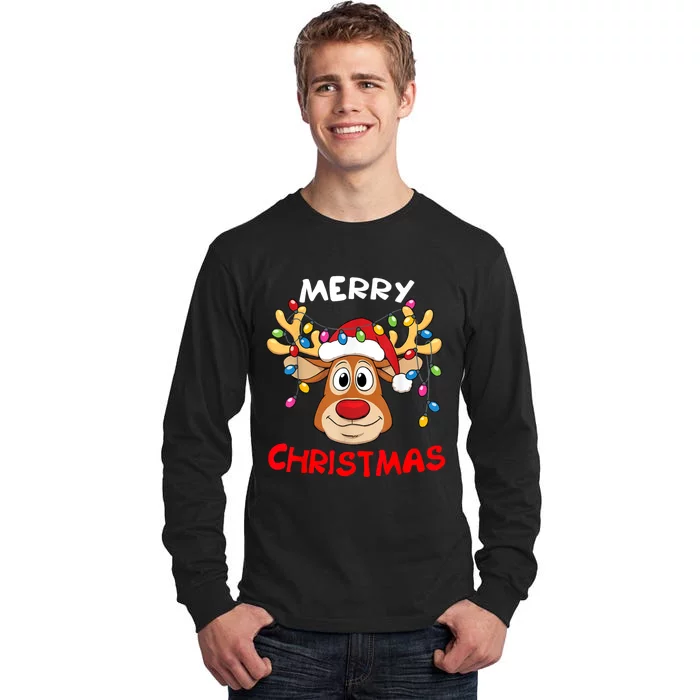 Merry Christmas Reindeer Xmas Family Tall Long Sleeve T-Shirt