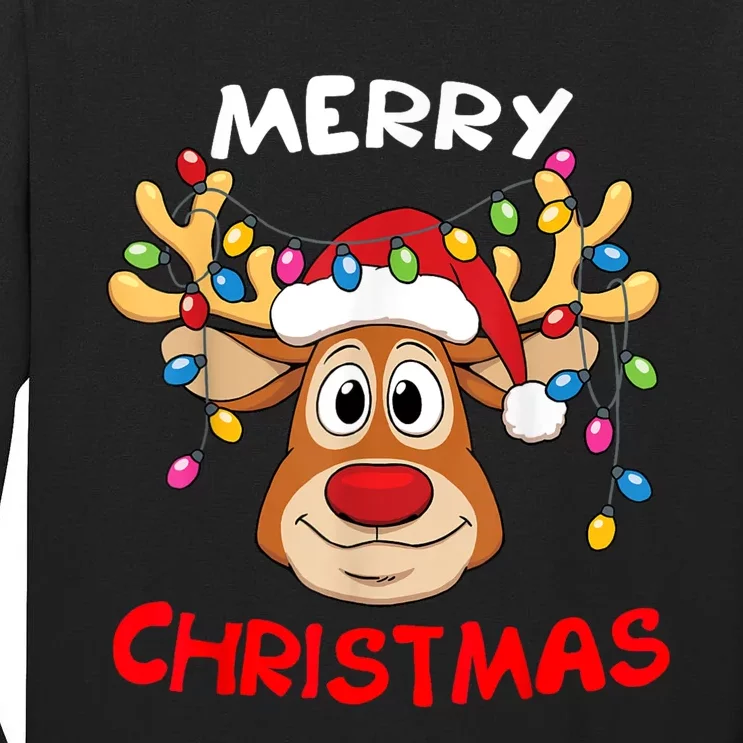 Merry Christmas Reindeer Xmas Family Tall Long Sleeve T-Shirt