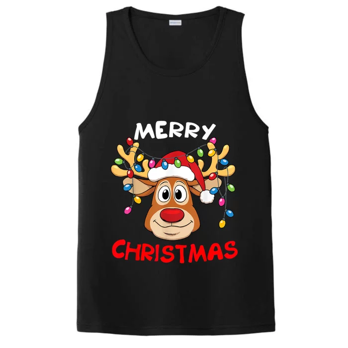 Merry Christmas Reindeer Xmas Family Performance Tank