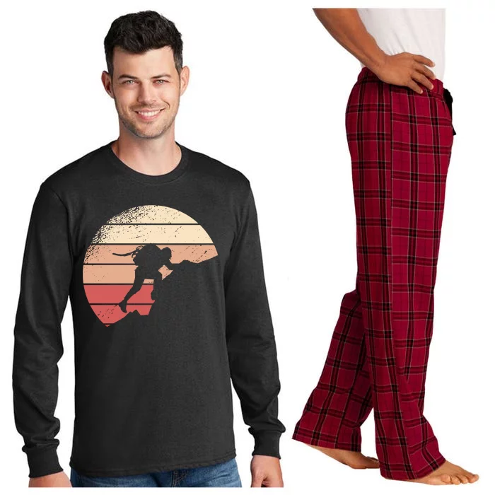 Mountain Climber Retro Sunset Long Sleeve Pajama Set