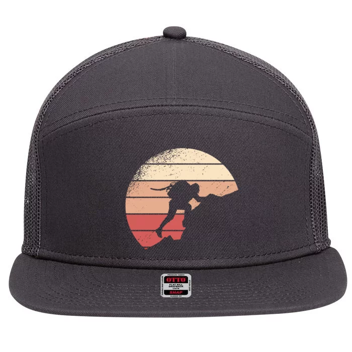 Mountain Climber Retro Sunset 7 Panel Mesh Trucker Snapback Hat