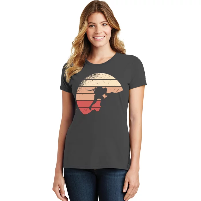 Mountain Climber Retro Sunset Women's T-Shirt