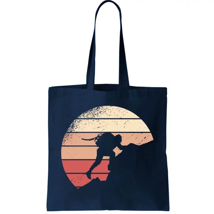 Mountain Climber Retro Sunset Tote Bag