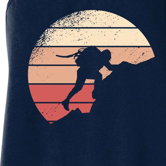 Mountain Climber Retro Sunset Women's Racerback Tank