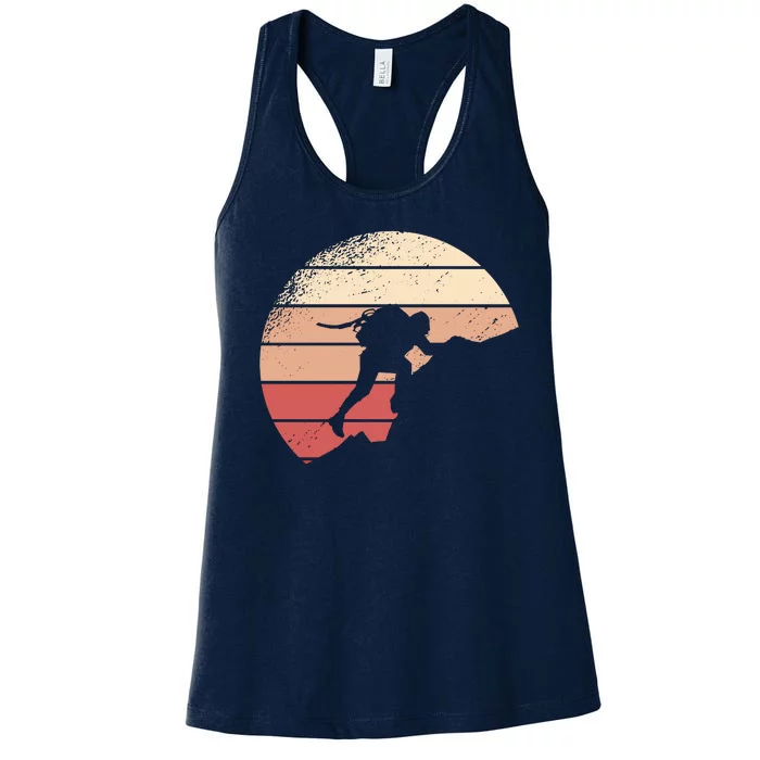 Mountain Climber Retro Sunset Women's Racerback Tank