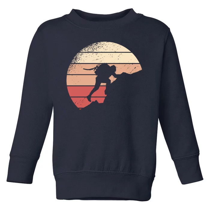 Mountain Climber Retro Sunset Toddler Sweatshirt