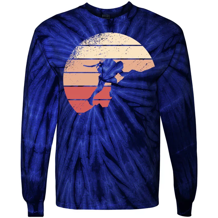 Mountain Climber Retro Sunset Tie-Dye Long Sleeve Shirt