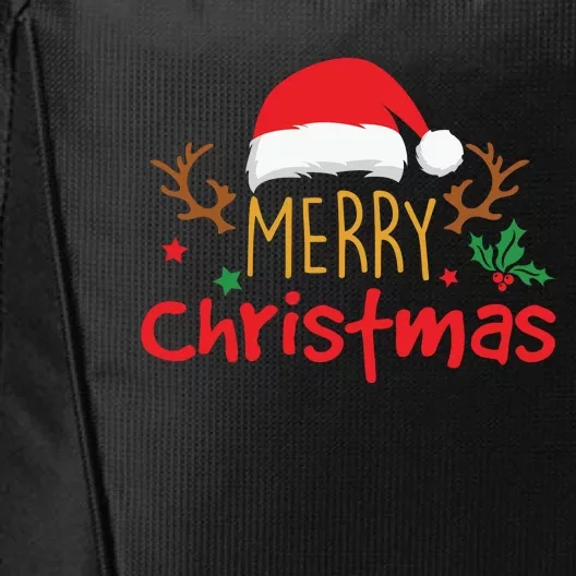 Merry Christmas Reindeer Christmas Hat, Ugly Christmas Sweater, Snow, Funny Christmas City Backpack