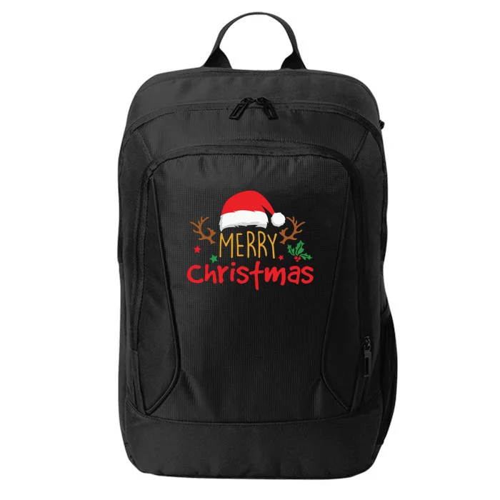 Merry Christmas Reindeer Christmas Hat, Ugly Christmas Sweater, Snow, Funny Christmas City Backpack