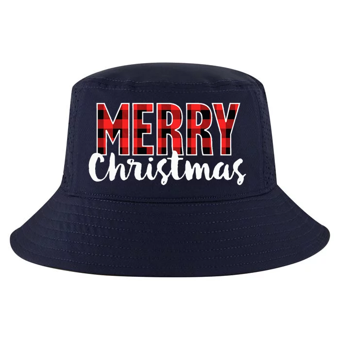 Merry Christmas  Red Buffalo Plaid Xmas Cool Comfort Performance Bucket Hat