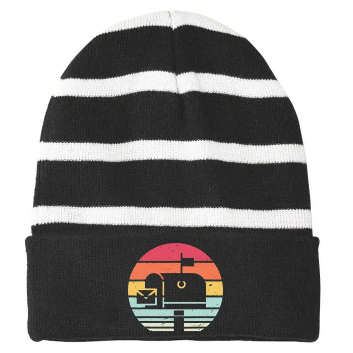 Mail Carrier Retro Vintage Postal Worker Striped Beanie with Solid Band