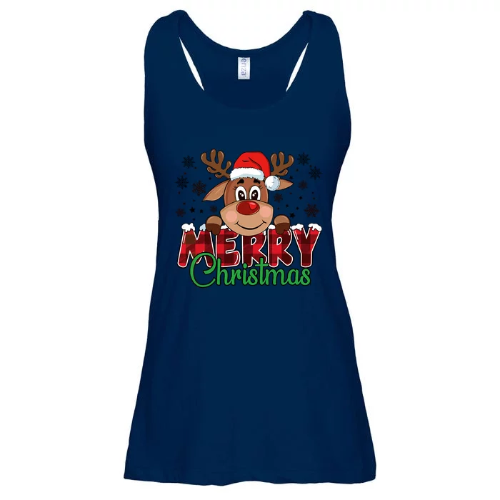 Merry Christmas Reindeer Family Matching Reindeer Ladies Essential Flowy Tank