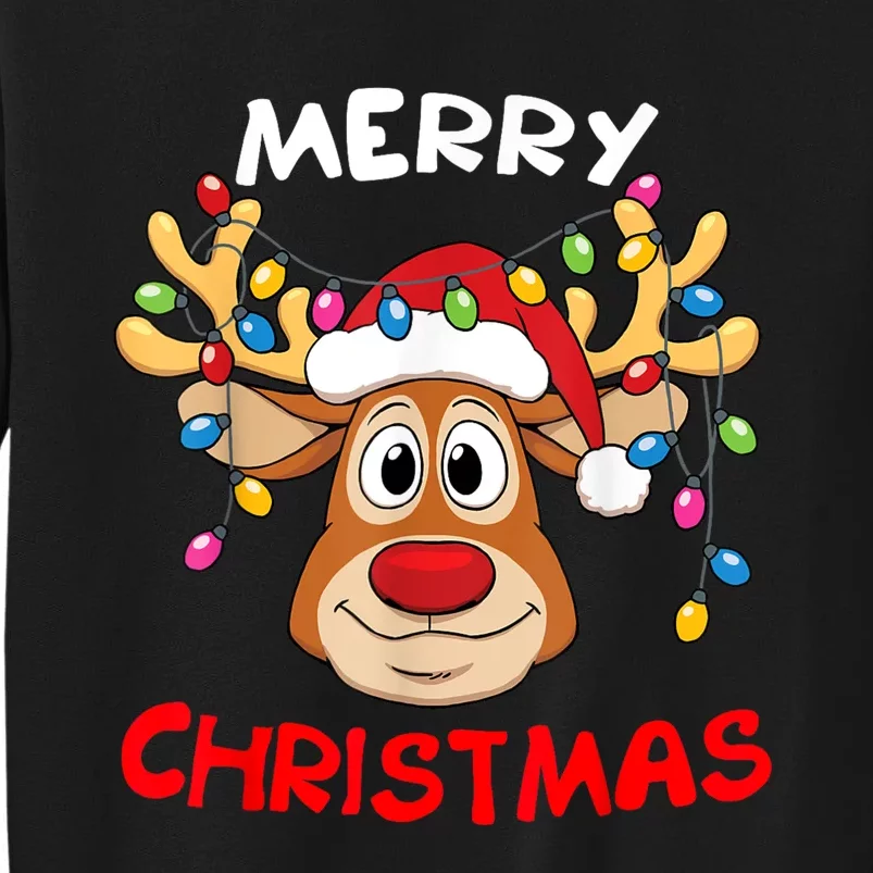 Merry Christmas Reindeer Xmas Family Tall Sweatshirt