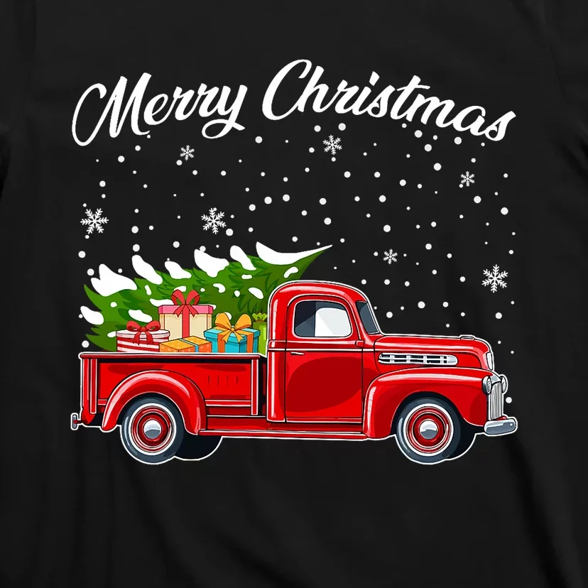 Merry Christmas Red Truck Xmas T-Shirt