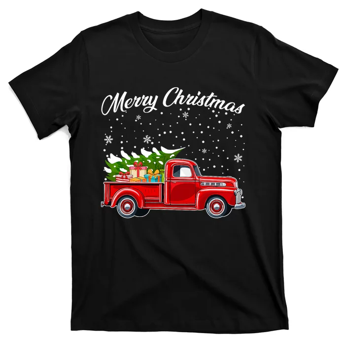 Merry Christmas Red Truck Xmas T-Shirt