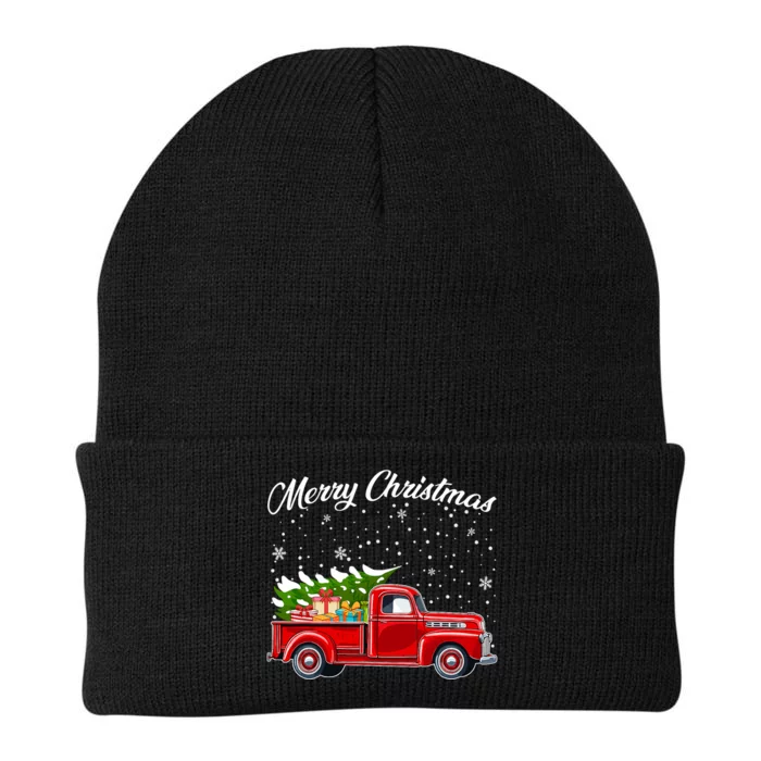 Merry Christmas Red Truck Xmas Knit Cap Winter Beanie