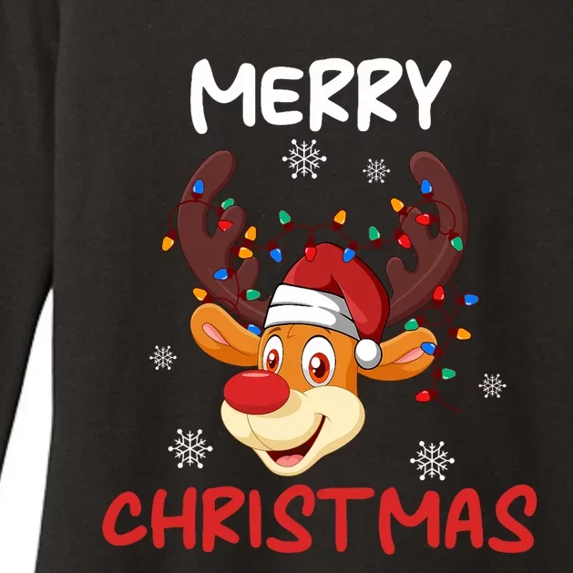 Merry Christmas Reindeer Family Group Matching Christmas Womens CVC Long Sleeve Shirt