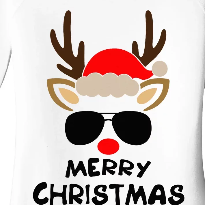 Merry Christmas Reindeer Xmas Family Women's Perfect Tri Tunic Long Sleeve Shirt