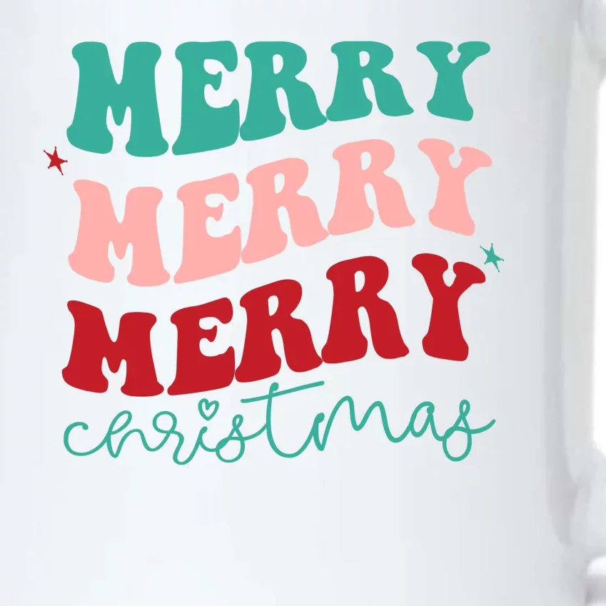 Merry Christmas Retro Fun Holiday Black Color Changing Mug