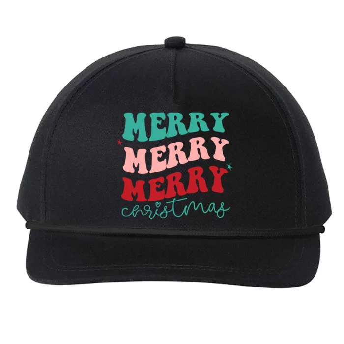 Merry Christmas Retro Fun Holiday Snapback Five-Panel Rope Hat