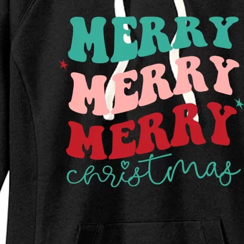 Merry Christmas Retro Fun Holiday Women's Fleece Hoodie