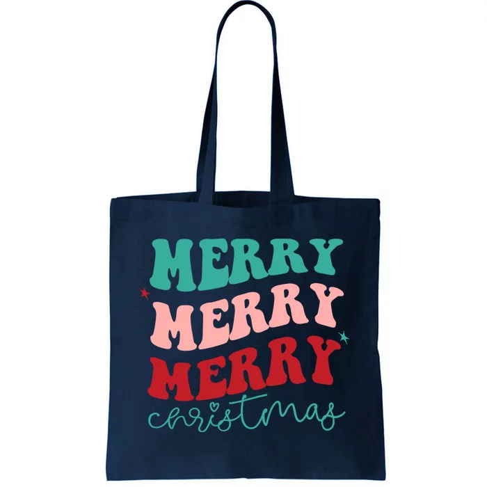 Merry Christmas Retro Fun Holiday Tote Bag