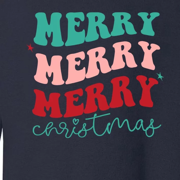 Merry Christmas Retro Fun Holiday Toddler Sweatshirt