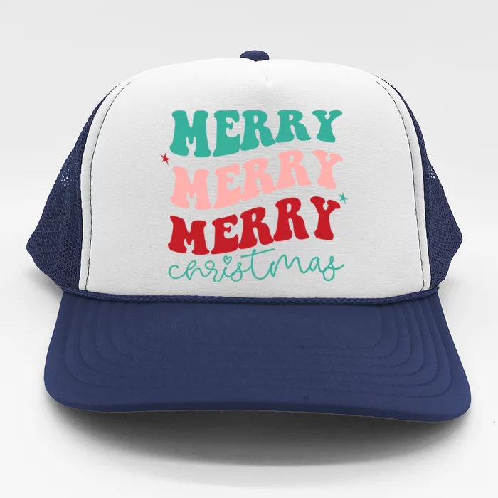 Merry Christmas Retro Fun Holiday Trucker Hat