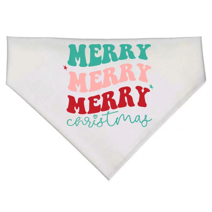 Merry Christmas Retro Fun Holiday USA-Made Doggie Bandana