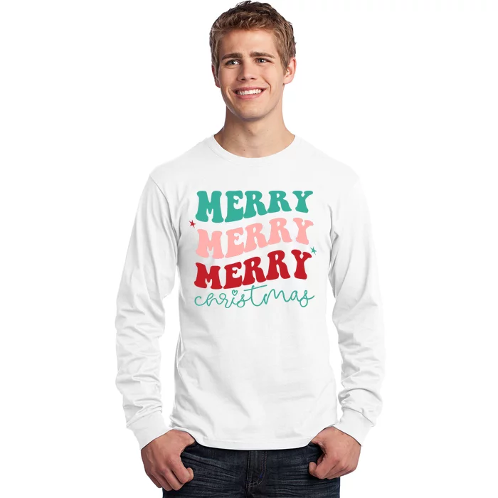 Merry Christmas Retro Fun Holiday Long Sleeve Shirt