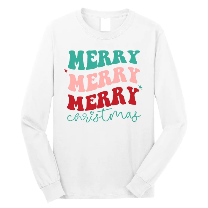 Merry Christmas Retro Fun Holiday Long Sleeve Shirt