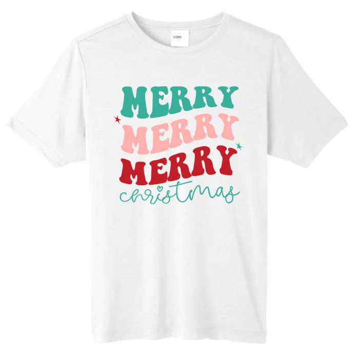 Merry Christmas Retro Fun Holiday ChromaSoft Performance T-Shirt